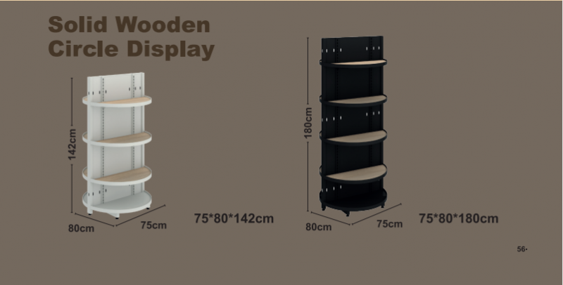 Solid houten cirkel display