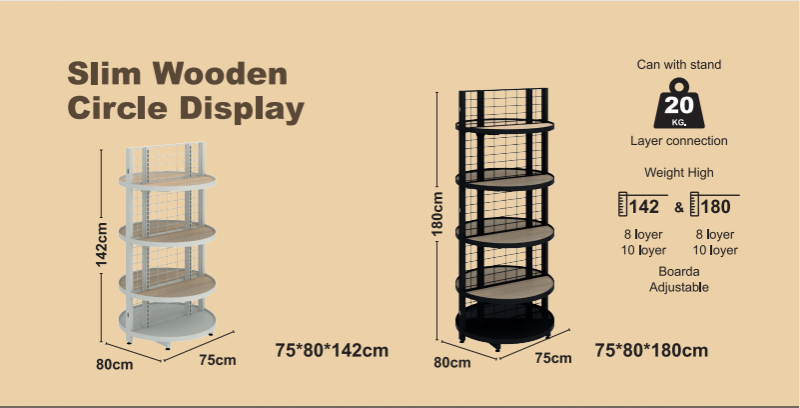 Slim houten cirkel display